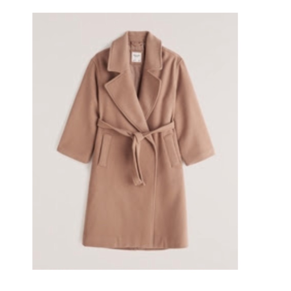 Abercrombie & Fitch camel belted coat.